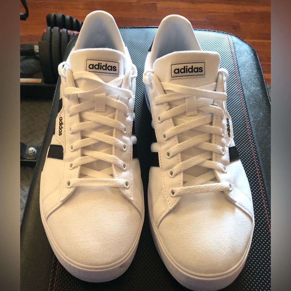 White and Black Adidas Skater-style Sneakers